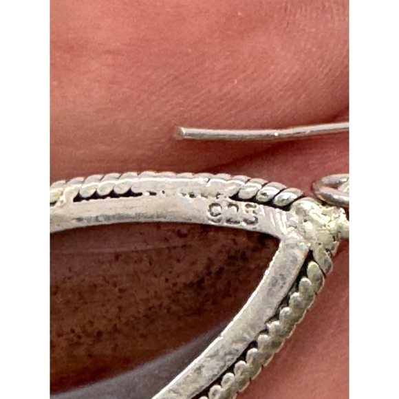 Sterling Silver 925 Dendritic Agate Jasper Teardrop Drop Earrings Boho Gemstone - Picture 4 of 6